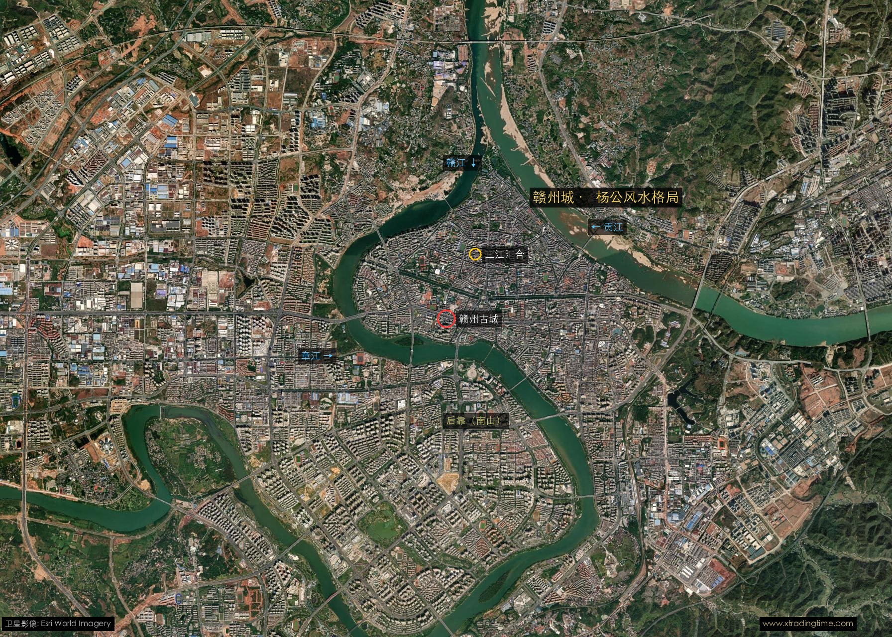 赣州城 · 杨公风水 卫星标注图