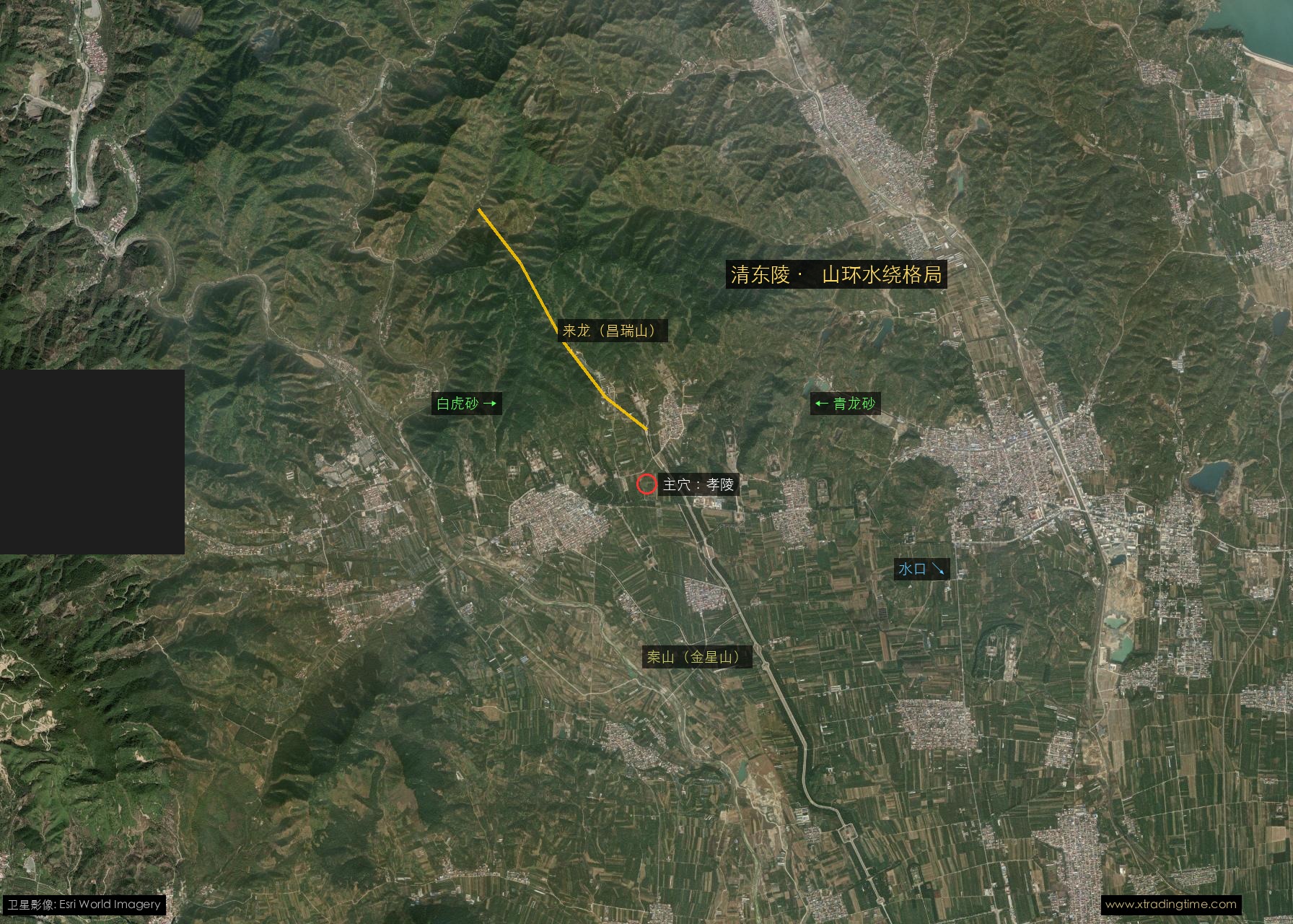 清东陵 · 山环水绕 卫星标注图